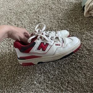 New Balance 550 White and Red Low-Top Sneaker